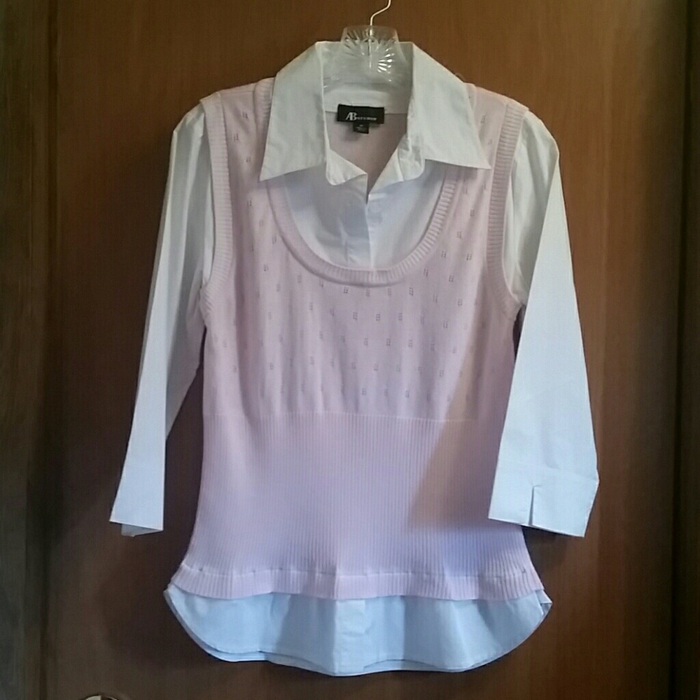 Layered Style Sweater Shirt Combo Top
